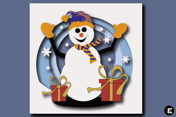3D SVG Christmas Snowman for Festive Design