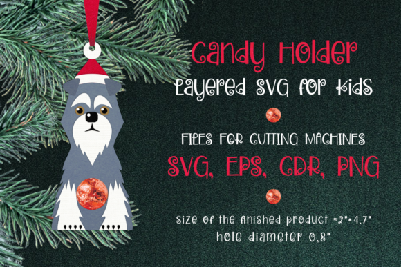 3D SVG Schnauzer Ornament for Christmas Blog Graphics