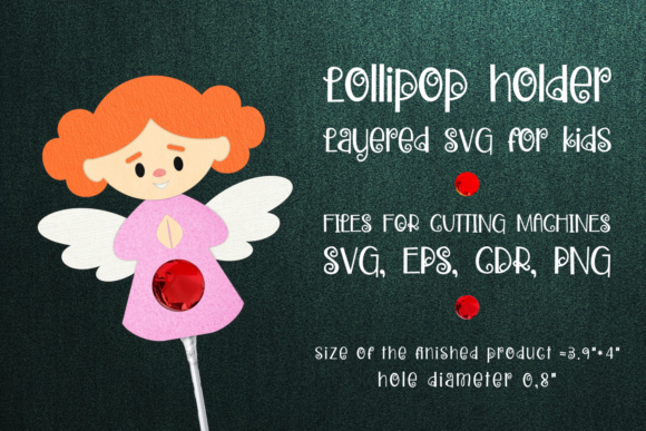 Angel Girl Lollipop Holder: 3D SVG Christmas Asset