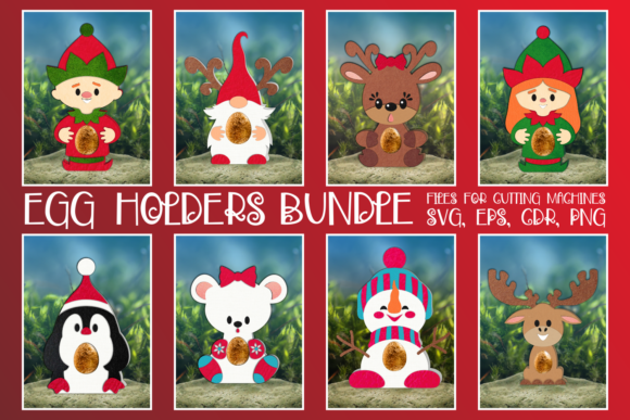 Christmas 3D SVG Egg Holders for Festive Crafts