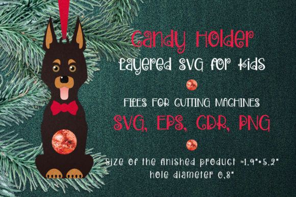 Doberman Pinscher Christmas Ornament Svg: 3D SVG Shapes