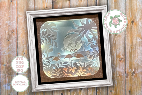 Flamingo 3D Shadow Box Template Review