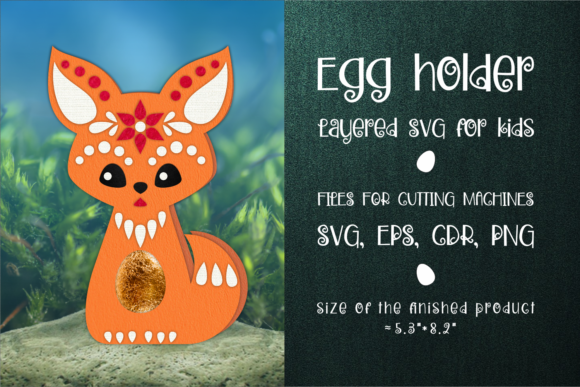 Fox Chocolate Egg Holder 3D SVG for Christmas