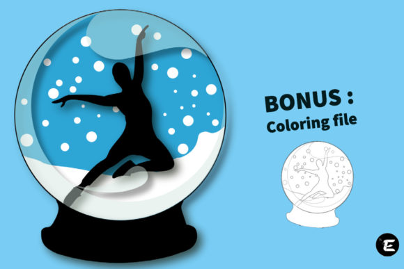 Graceful Dancer Snow Globe: A 3D SVG for Lifestyle And Hobbies