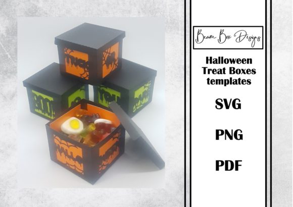 Halloween Treat Box Template: 3D SVG Shapes for Editors