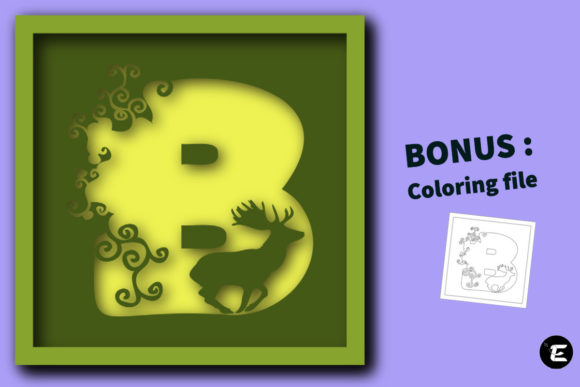 Letter B 3D SVG for Shadow Boxes & Blog Graphics