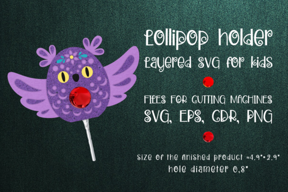 Owl Lollipop Holder 3D SVG for Christmas Crafting