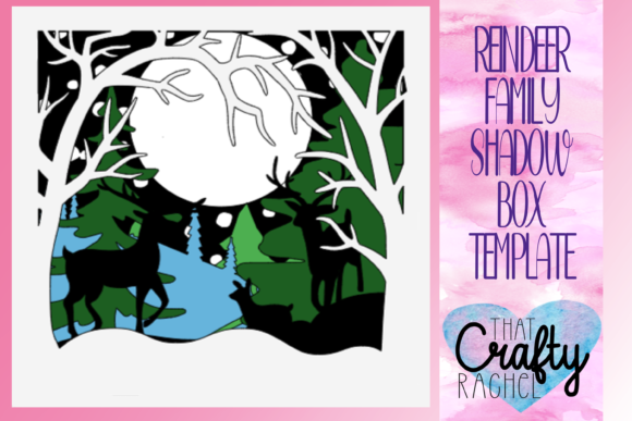 Winter Forest Reindeer 3D SVG for Shadow Boxes